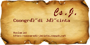 Csongrádi Jácinta névjegykártya